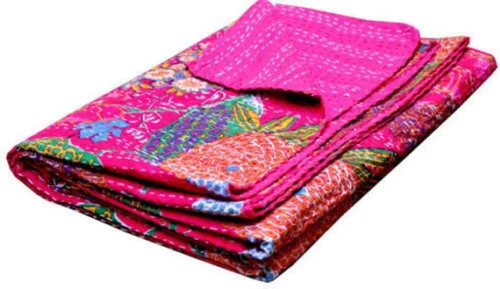 Vista 6 de SHIRANYA Colcha india de algodón con estampado de múltiples frutas de algodón, tamaño individual, queen, king, estampado floral, ropa de cama Beige