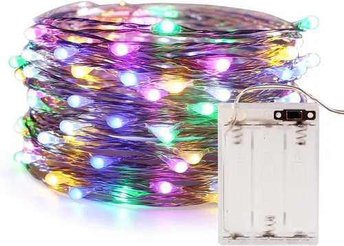 Vista 14 de ANJAYLIA Guirnalda de luces de Pascua que funciona con pilas, 20 luces LED pastel de 9.8 pies, guirnalda de luces pequeñas impermeables para Luces