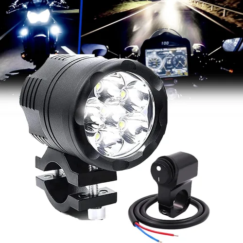 Vista 9 de Ourbest Luz de motocicleta, 12 V 24 V alto/bajo/estroboscópico motocicleta auxiliares luces ATV UTV Bicicletas Dirt Bike Led niebla luces