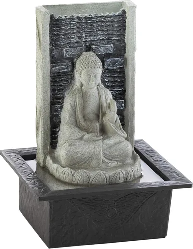 Vista 9 de Zingz & Thingz Zen Collection - Fuente de agua LED de resina, roca escalonada, 5.25 x 5.25 x 7 pulgadas