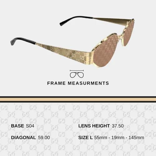 Vista 5 de Gucci GG1853S Monogram Lasered GG Pattern With Guccissima Lens Almond Shape Sunglasses with Luxury Eyewear Kit