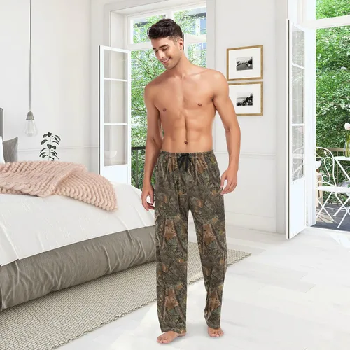 Vista 6 de Pantalones de pijama para hombre, pantalones de pijama para dormir, pantalones de descanso con bolsillos, S, M, L, XL, XXL