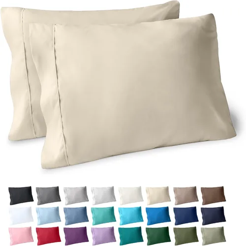 Vista 39 de Bare Home Juego de 2 fundas de almohada de microfibra de tamaño estándar, fundas de almohada refrescantes, doble cepillado, fácil cuidado, cierre
