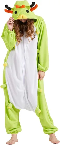 Vista 3 de DarkCom Pijama de una pieza de animal para mujer y hombre, disfraz de Halloween, ropa de dormir de Navidad