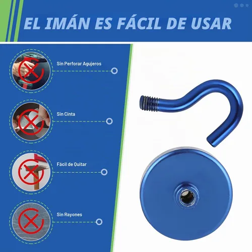 Vista 5 de Neosmuk Ganchos magnéticos para cabinas de crucero, 130 libras resistentes Azul marino