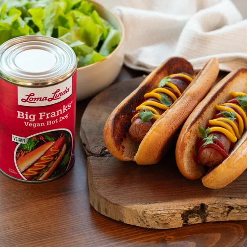 Vista 4 de Loma Linda Big Franks - Perros calientes veganos, latas de 15 onzas (paquete de 12)