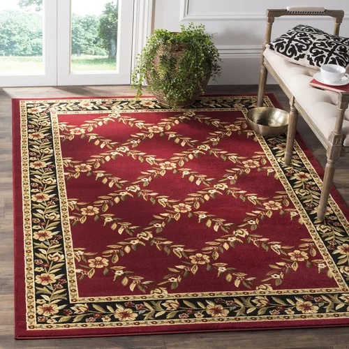 Vista 17 de SAFAVIEH Lyndhurst Collection - Alfombra de pasillo, 2 pies 3 pulgadas x 8 pies, color negro y marrón, diseño tradicional de enrejado floral,