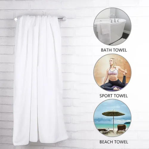 Vista 8 de JML - Toallas de baño de microfibra de gran tamaño (30 x 60 pulgadas), suaves, súper absorbentes y de secado rápido, multiusos para deportes