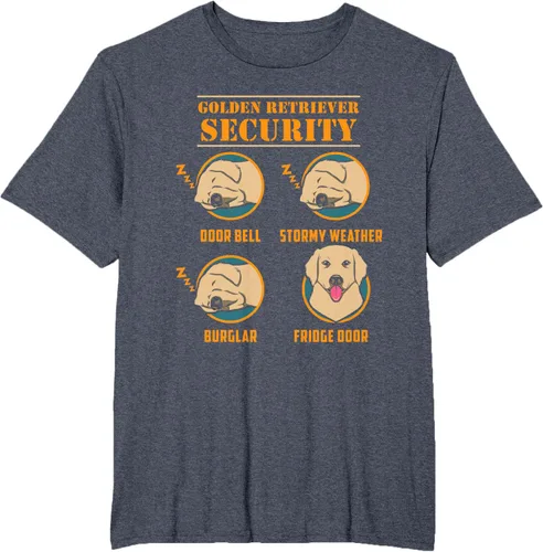 Vista 71 de Camisa Golden Retriever de seguridad Golden Retriever para perro divertido, Negro, S