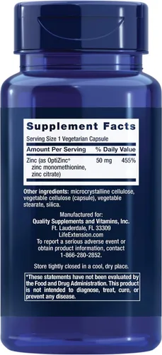 Vista 5 de Life Extension Citrato de magnesio 100 mg y zinc 50 mg - Magnesio para el corazón, la salud ósea y zinc para el apoyo inmunológico - 100 cápsulas
