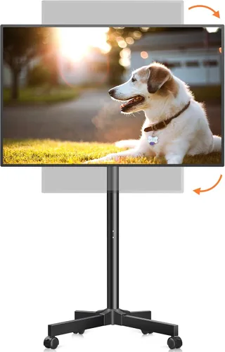 Vista 9 de XINLEI Soporte de TV móvil con ruedas para la mayoría de televisores de pantallas planas/curvas de 21 a 60 pulgadas, carrito de TV rodante de altura