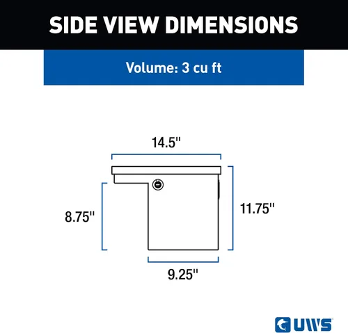 Vista 4 de UWS EC30201 Caja de herramientas lateral de aluminio de pared pesada de 48 pulgadas con perfil bajo, tapa RigidCore