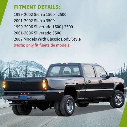 Vista 6 de AUTOSAVER88 Conjunto de luces traseras compatibles con Chevy Silverado 1999-2006 1500 2500 3500/2007 Silverado con estilo de carrocería clásico/GMC
