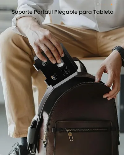 Vista 8 de Soporte para Tablet con Base Giratoria de 360° de Aluminio Ajustable de Doble Varilla para Todos los iPad de 5.8-12.9”, Samsung, Teléfono Tablet