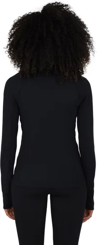 Vista 6 de Yogalicious Chaqueta atlética ligera de media cremallera de manga larga con bolsillos delanteros y orificios para los pulgares