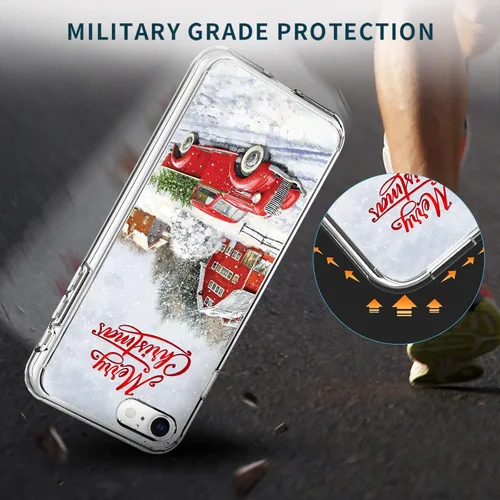 Vista 2 de Newseego Funda de Navidad para iPhone SE 2020/iPhone 7/8, serie a prueba de golpes, anti-amarillo, TPU Bumper Funda protectora suave para iPhone
