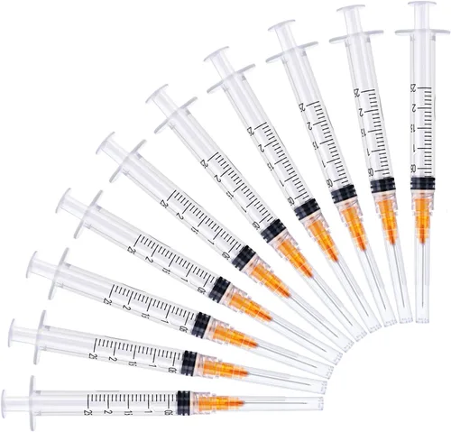 Vista 7 de Jeringa desechable de 1ml/cc con calibre 25 de 1 pulgada, paquete individual, paquete de 20