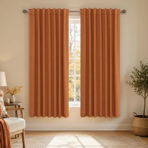 Vista 86 de KOUFALL Cortinas opacas de lino de 24 pulgadas de largo, cortinas térmicas cortas para oscurecer la habitación, cortina de baño para cocina sobre