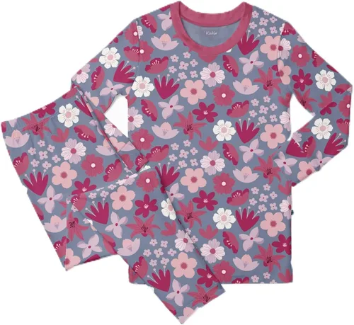Vista 52 de KicKee Pants Conjunto de pijama de manga larga con estampado de piezas 90's Plaid