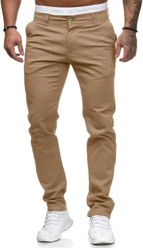 Vista 6 de Hungson - Pantalones de mezclilla para hombres, ajustados, elásticos, de ajuste delgado, casuales, con teñido, pantalones de mezclilla de moda rectos