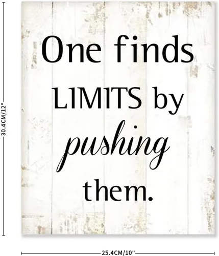 Vista 2 de One Finds Limits by Pushing Them - Letreros de madera retro para pared, divertido versículo de la Biblia, porche, decoración de pared, casa