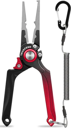 Vista 8 de TRUSCEND Easy Use Lockable Fishing Pliers with Tungsten Carbide Cutter, Innovative Ergonomic Handy Handle, Saltwater Corrosion Resistant Teflon
