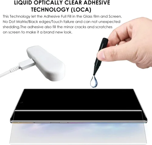 Vista 3 de Protector de pantalla de vidrio templado para Galaxy Note 10 Plus, juego de 3 unidades, reparación de arañazos, compatible con identificación