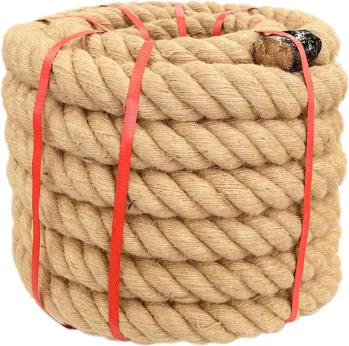 Vista 16 de Cuerda de cáñamo de 1 pulgada x 50 pies, cuerda trenzada de 4 hebras resistente para manualidades, decoración náutica, tira y afloja, paisajismo