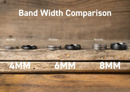 Vista 6 de EMBR Bands Rings For Men Tungsten Silver & Black Inner-Band Colors 4 & 6 & 8mm Durable Jewelry Wedding Bands