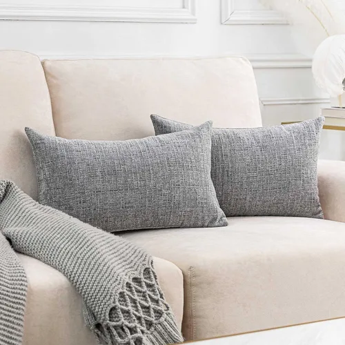 Vista 17 de Home Brilliant Fundas de almohada de primavera de 18 x 18 pulgadas, fundas de almohada decorativas de terciopelo chenille a rayas para decoración