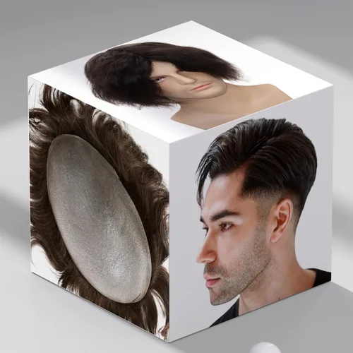 Vista 11 de toupee tupé para hombres 0.002 in ultra suave, transparente, piel fina, toda línea capilar natural con bucle en V para hombre, pelucas de sistemas