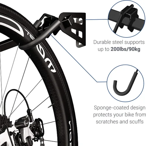 Vista 5 de FLEXIMOUNTS - Soporte de pared para 4 bicicletas, resistente, para hogar y garaje, capacidad hasta de 200 lb
