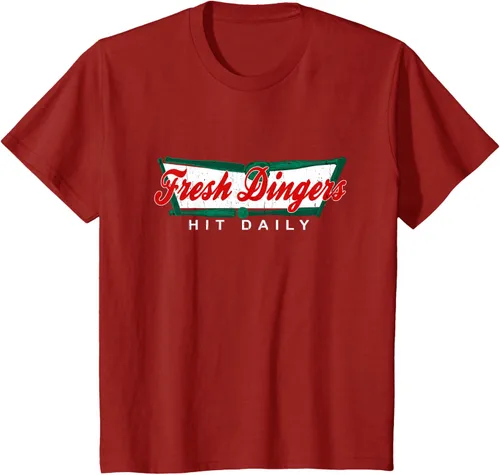 Vista 49 de Camiseta divertida de béisbol y softbol Don't Bunt Hit Fresh Dingers, Negro