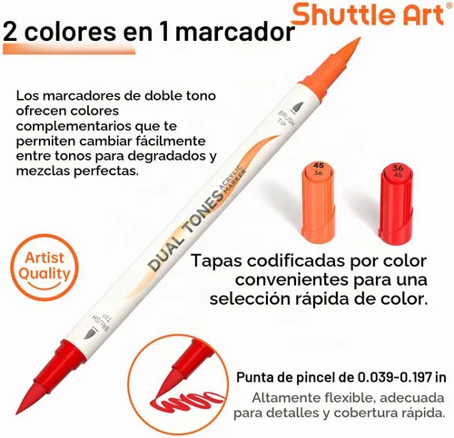 Vista 5 de Shuttle Art Rotuladores de pintura acrílica de doble tono, 120 colores, paquete de 60 bolígrafos de pintura acrílica para pintura de roca, cerámica