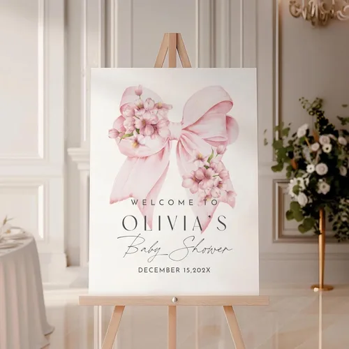 Vista 11 de Letrero de bienvenida personalizado de flores silvestres para baby shower, letrero floral bohemio para baby shower, letrero con nombre personalizado