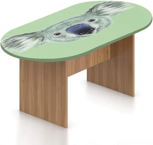 Vista 15 de Mantel ovalado ajustable para patio, decoración de animales, de poliéster, con bordes elásticos, estampado de koala y panda sentados en árboles