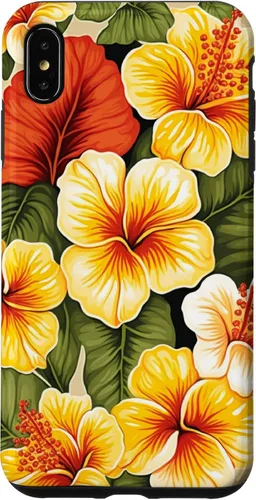Vista 11 de Hawaiian Tropical Yellow Red Hibiscus Plumeria Case for iPhone 17