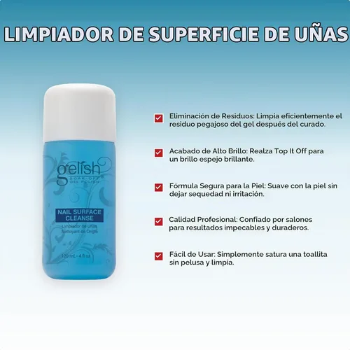 Vista 2 de Gelish Limpieza de superficies de uñas, limpieza de superficies para uñas de gel, limpieza de superficies para puntas de uñas, 4 onzas.