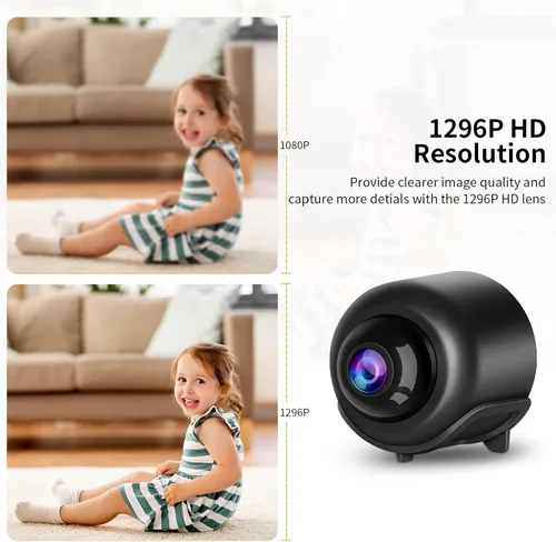 Vista 3 de VSTARCAM Cámara WiFi pequeña para seguridad del hogar, 1 unidad, 3MP portátil HD visión nocturna detección de movimiento, vigilancia remota de 120°