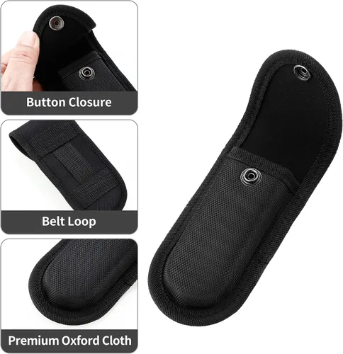 Vista 3 de Paquete de 2 fundas de nailon para cuchillos de bolsillo, 5-5.5 pulgadas para transporte diario Folding knife and multitool pouch with snap