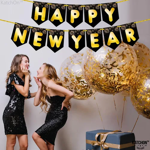 Vista 8 de KatchOn Cartel de Feliz Año Nuevo 2025 – Grande de 10 pies, No DIY Cartel de Año Nuevo Telón de fondo para decoraciones Suministros de fiesta