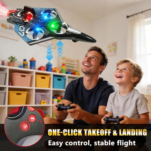 Vista 4 de Avión RC con spray frío y luz LED Negro con Spary