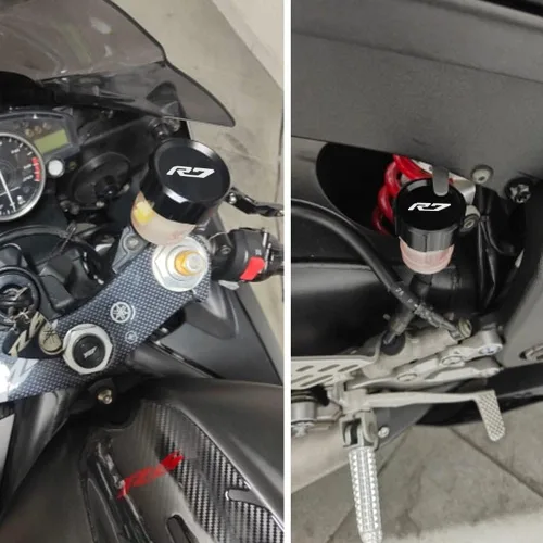 Vista 2 de MOWOK Para YAMAHA YZF R7 YZF-R7 YZFR7 2021 2022 2023 2024 2025 2026 Accesorios de motocicleta Cubierta de depósito de aceite de líquido de freno