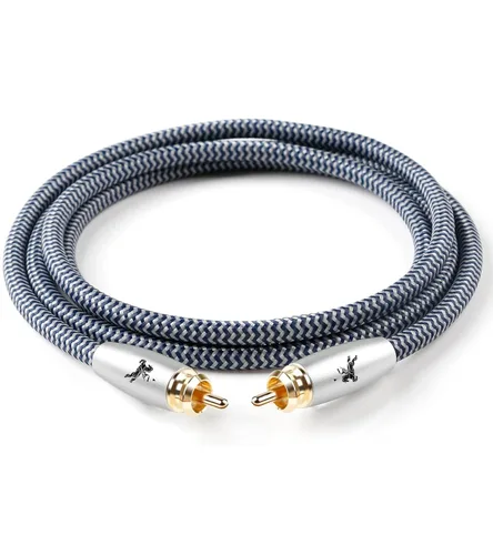 Vista 10 de Cable de audio 2RCA premium, doble macho a macho, 2.5 ft (2.4 pies), chapado en oro de 24 quilates, OFC, para tocadiscos, amplificadores, altavoces