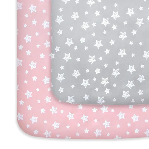 Vista 9 de Pack and Play Sheets - Juego de 2 sábanas para cuna, sábana bajera elástica para cuna, compatible con Graco Pack n Play, material suave y Dinosaurio