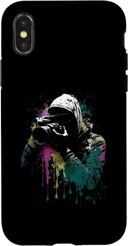 Vista 4 de iPhone 15 Fotógrafo con cámara reflex Splash Art Photography Case