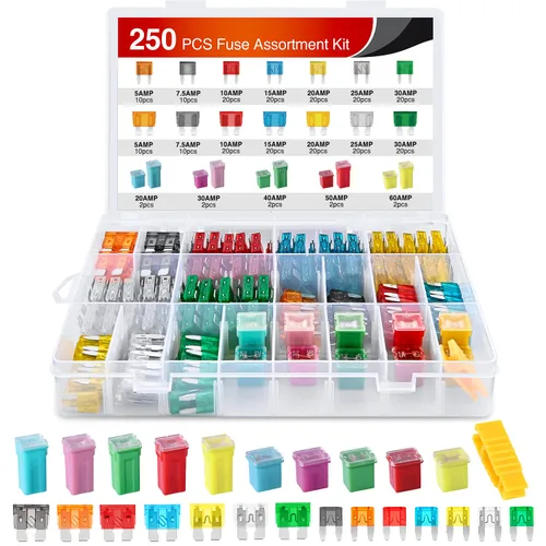 Vista 11 de Nilight - 50018R 240 piezas de fusibles estándar y mini con casquillo de cuchilla, 5A 7,5A 10A 15A 20A 25A 30A ATC APR ATO ATS, juego de fusibles