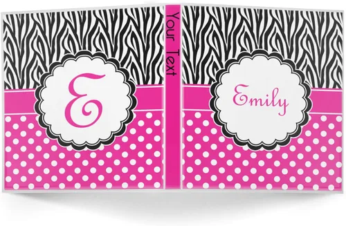 Vista 2 de Carpeta personalizada de 3 anillas con estampado de cebra y lunares, 1 pulgada