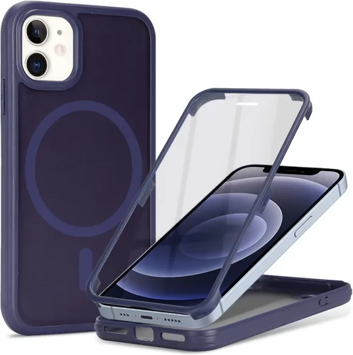 Vista 40 de Funda magnética para iPhone 12 mini con protector de pantalla integrado, compatible con MagSafe, para Apple 12 Mini, fundas de cuerpo completo