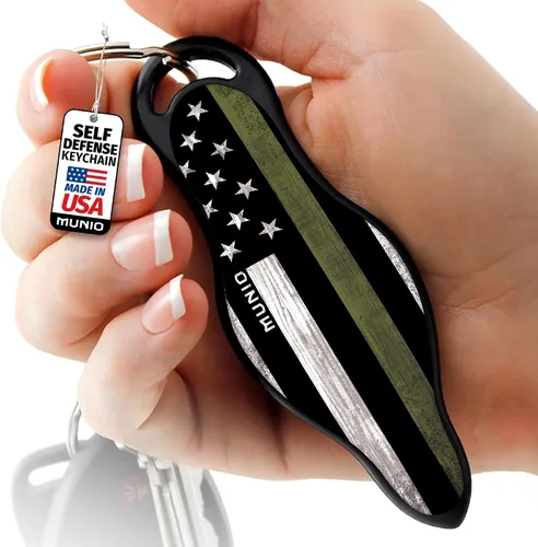 Vista 11 de MUNIO Llavero de defensa personal – Herramienta de seguridad ligera, elegante y portátil para mujeres y hombres – Kubotan no letal, fácil de usar